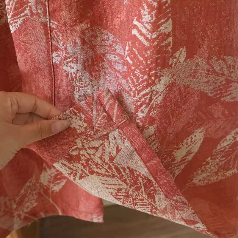 Kimono accappatoio in garza di cotone color foglia di corallo - image 8