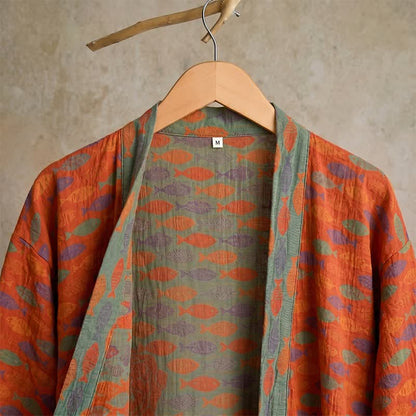 Kimono accappatoio in garza di cotone a forma di pesce - image 4