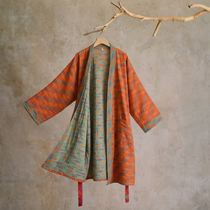 Kimono accappatoio in garza di cotone a forma di pesce - Arancia - L - image 0