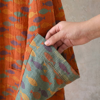Kimono accappatoio in garza di cotone a forma di pesce - image 7