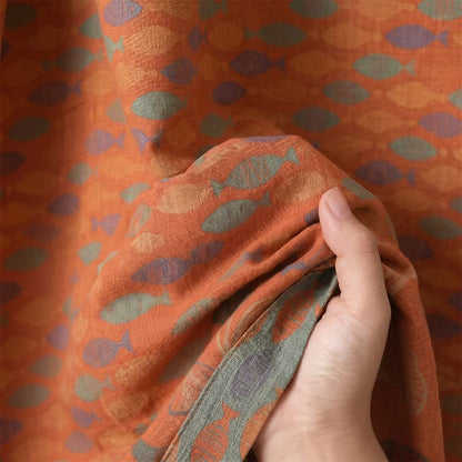 Kimono accappatoio in garza di cotone a forma di pesce - image 8