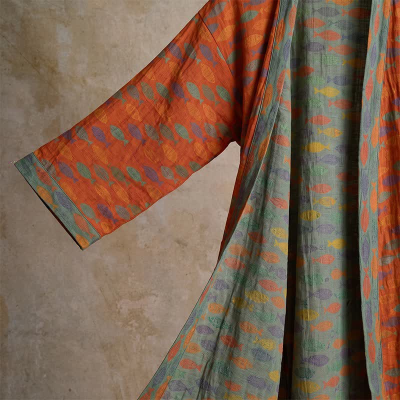 Kimono accappatoio in garza di cotone a forma di pesce - image 5