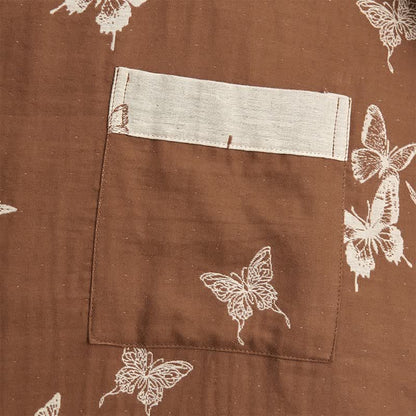 Elegante kimono in cotone con motivo a farfalla - image 4