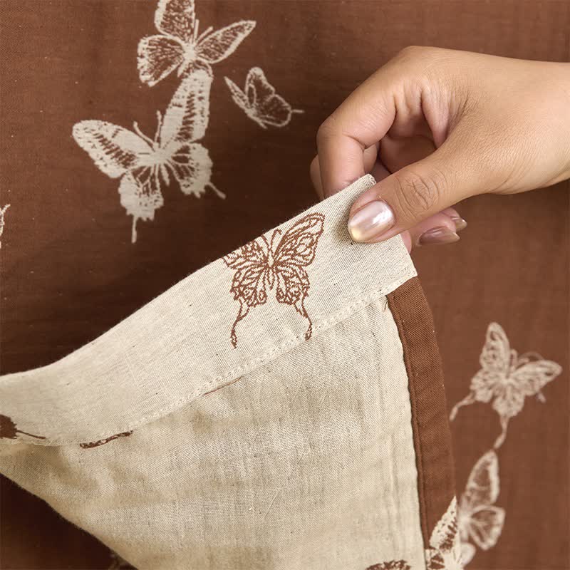 Elegante kimono in cotone con motivo a farfalla - image 7