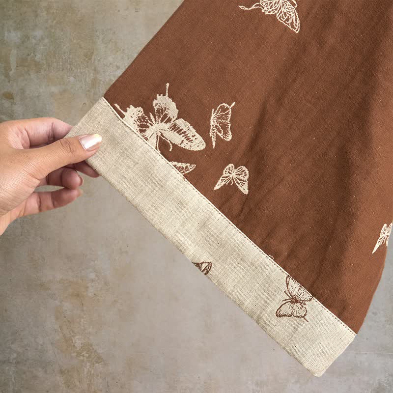 Elegante kimono in cotone con motivo a farfalla - image 2