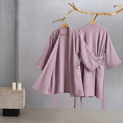 Kimono accappatoio in cotone a nido d'ape - image 1