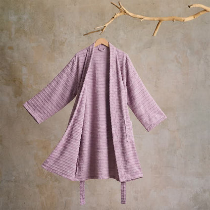 Kimono accappatoio in cotone a nido d'ape - Viola - XL - image 0