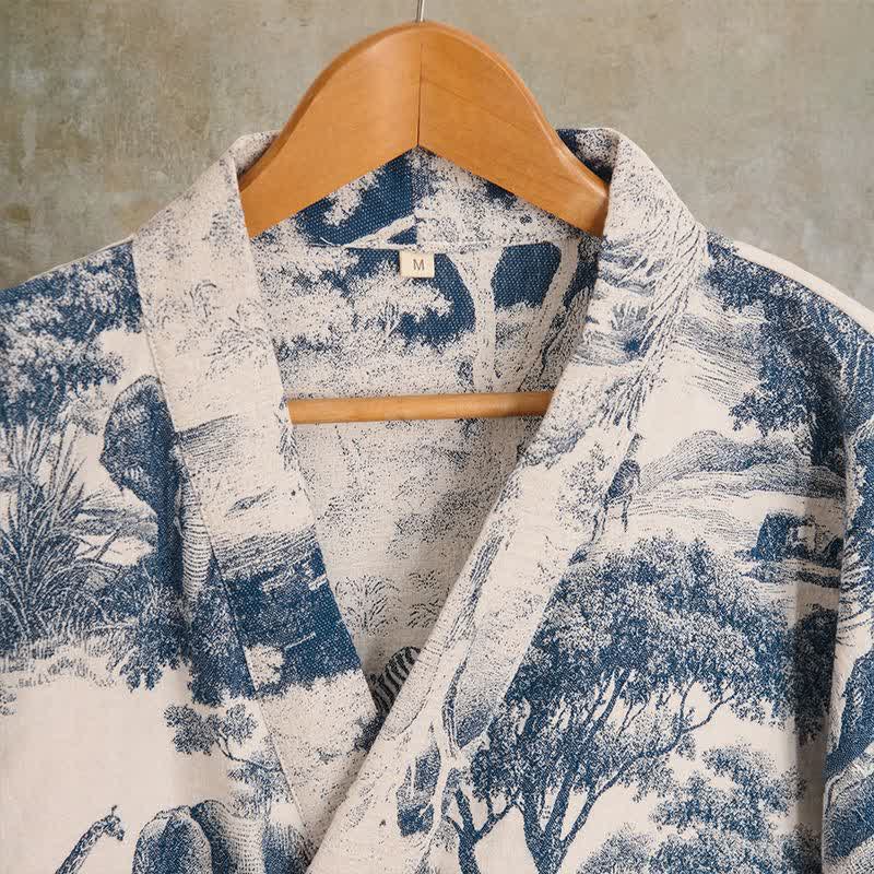 Kimono in cotone con stampa toile - image 1