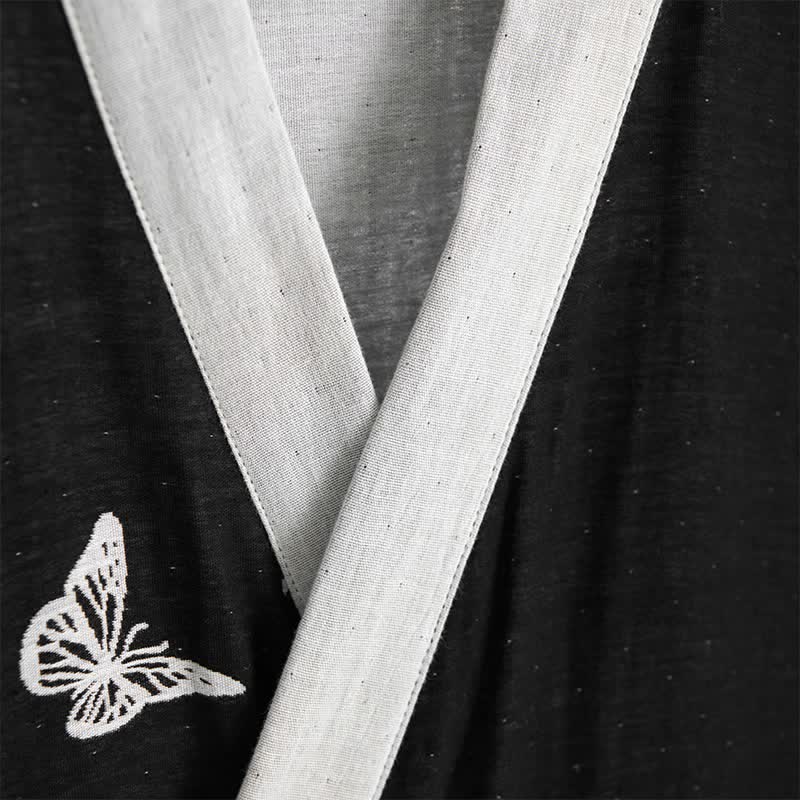 Kimono con farfalla in puro cotone - image 2