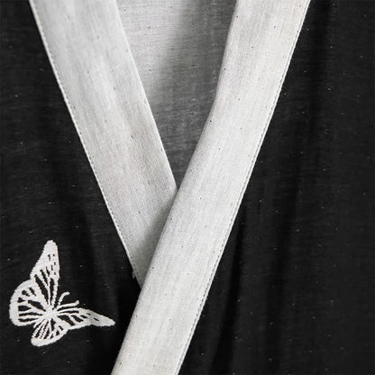 Kimono con farfalla in puro cotone - image 2