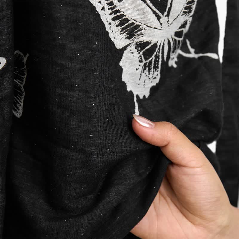 Kimono con farfalla in puro cotone - image 7