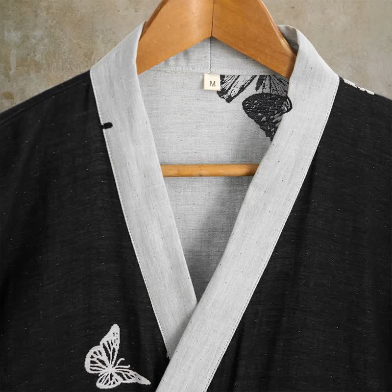 Kimono con farfalla in puro cotone - image 1