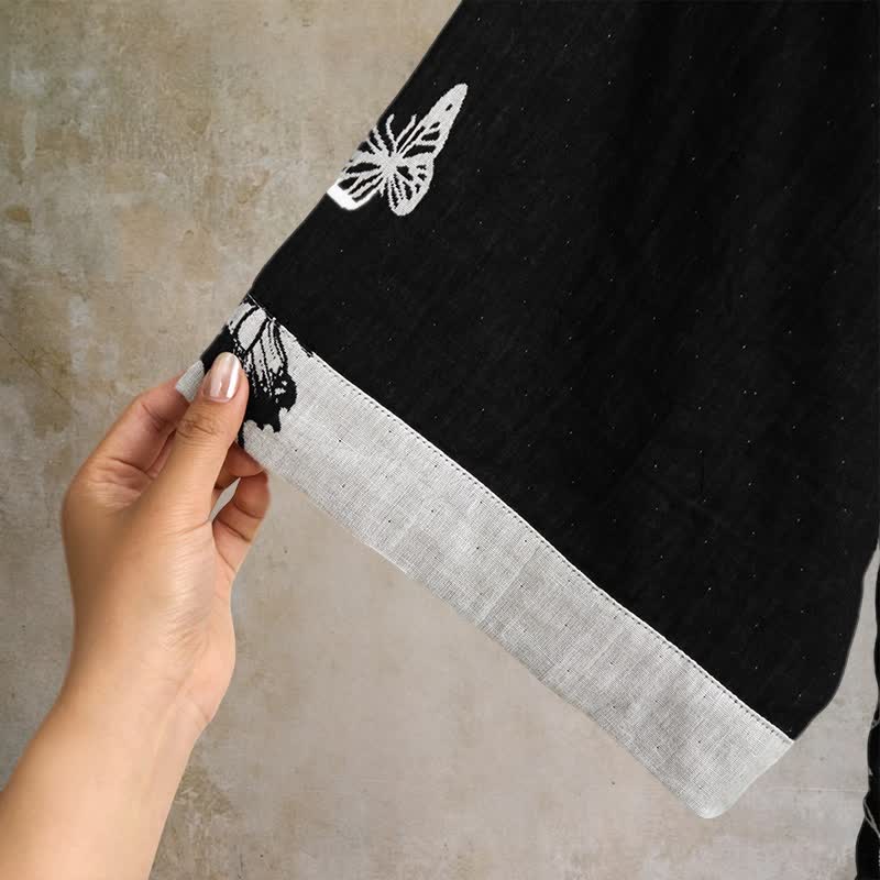 Kimono con farfalla in puro cotone - image 3
