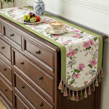 Tovaglia floreale con nappe in stile pastorale - 40cm x 260cm - image 0