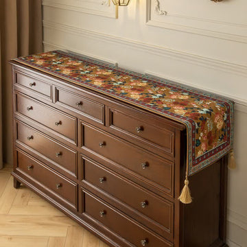 Runner da tavola vintage con nappe floreali - Marrone - 40cm x 220cm - image 0