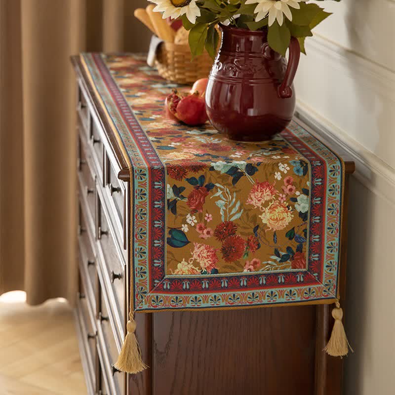Runner da tavola vintage con nappe floreali - image 2