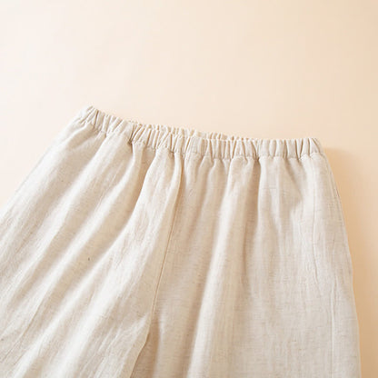 Pigiama da donna in cotone e lino con ricami floreali - image 13
