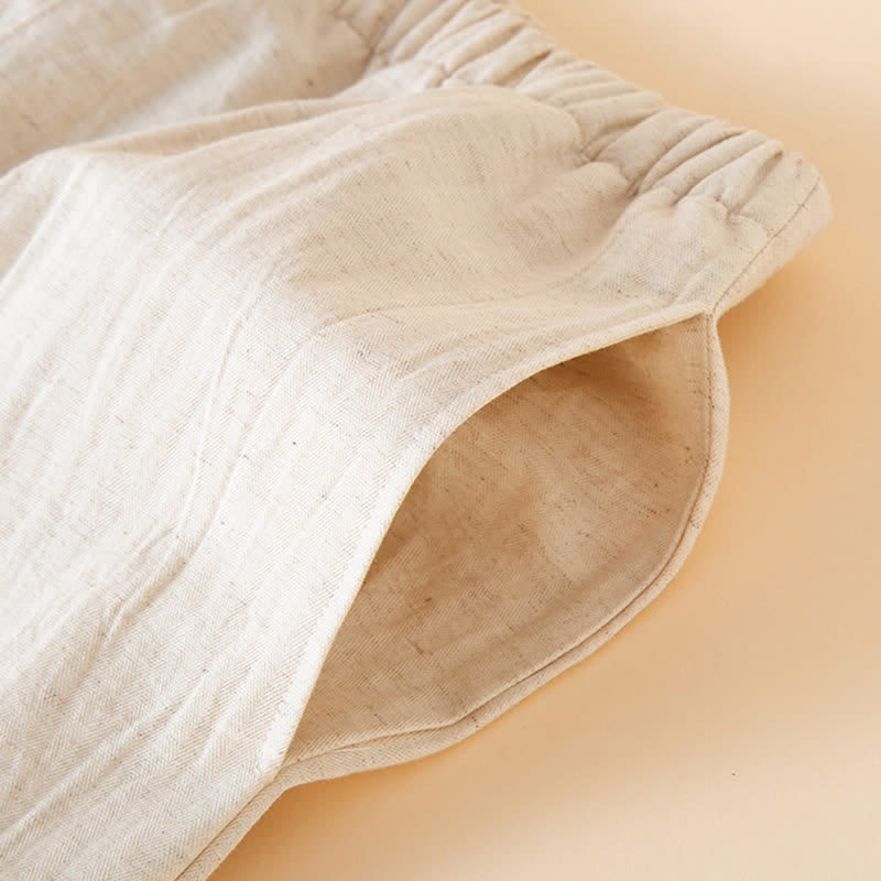 Pigiama da donna in cotone e lino con ricami floreali - image 14
