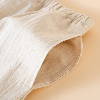 Pigiama da donna in cotone e lino con ricami floreali - image 14