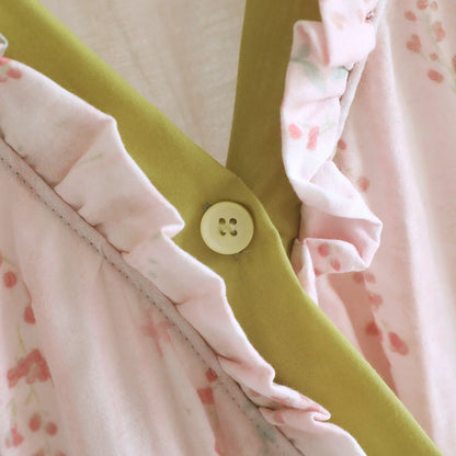Kimono da notte in garza di cotone a fantasia floreale, abbigliamento per la casa. - image 4