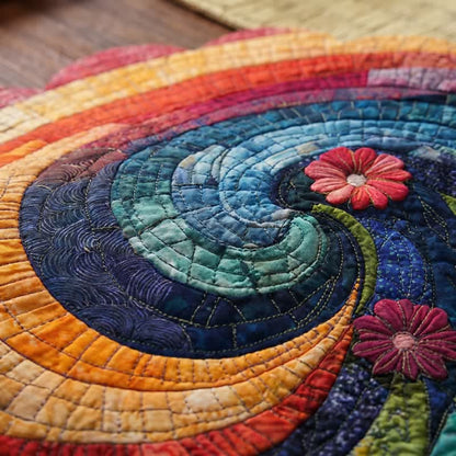 Tovaglietta in poliestere con motivo a spirale arcobaleno in stile boho - image 4