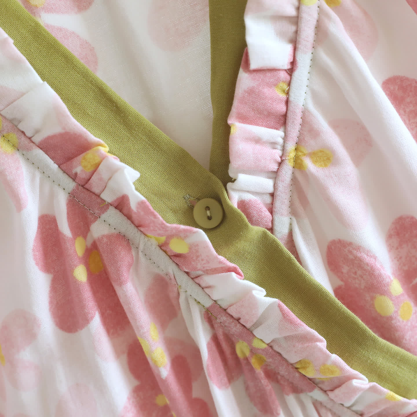 Kimono da notte in garza di cotone con stampa floreale Sakura. - image 5