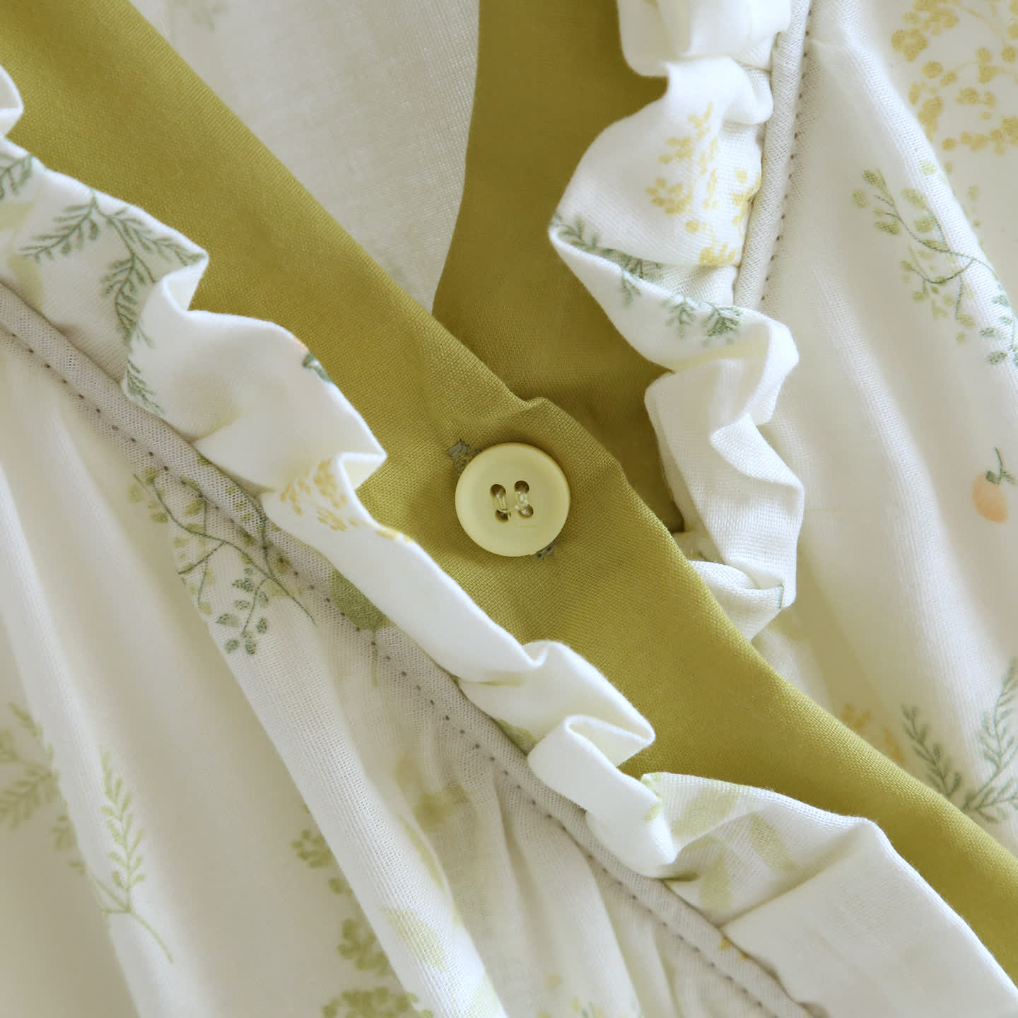 Abito Yukata in garza di cotone con motivo erbario forestale - image 7