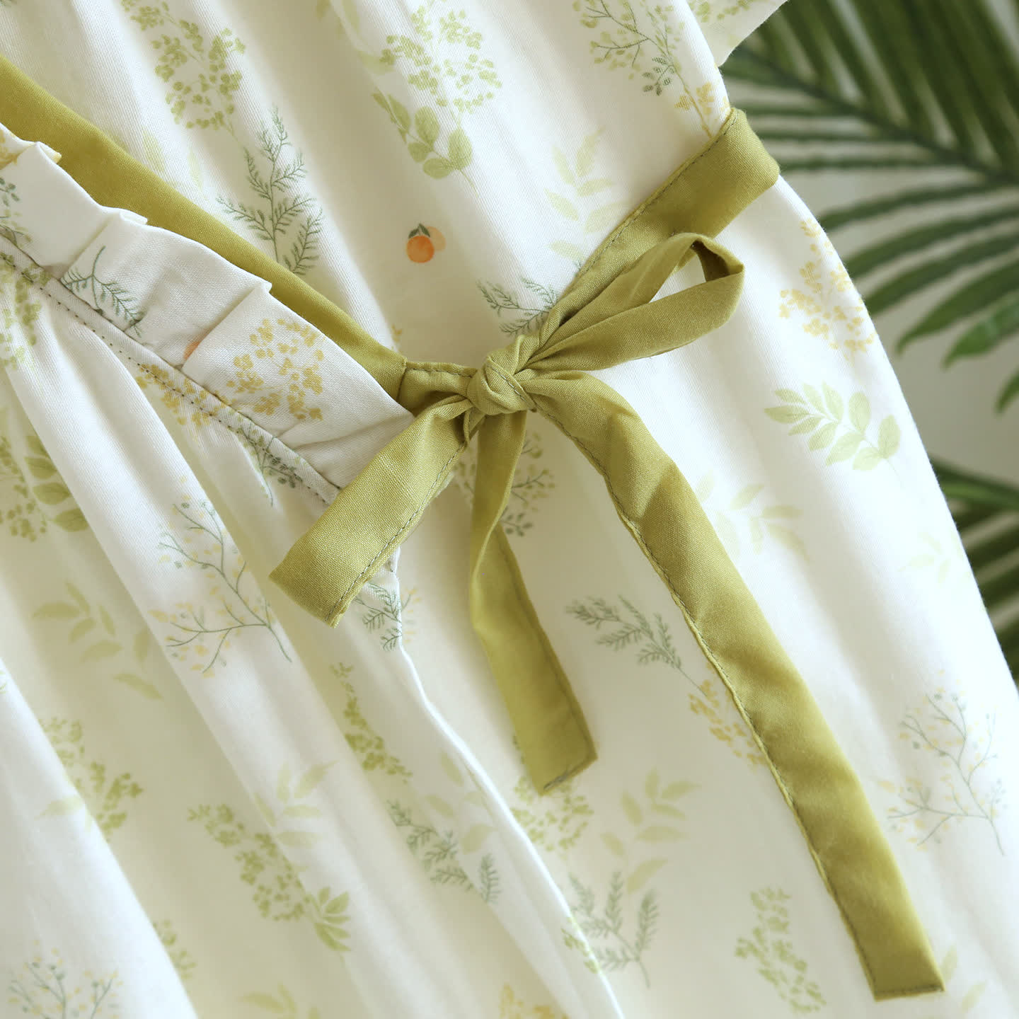 Abito Yukata in garza di cotone con motivo erbario forestale - image 6