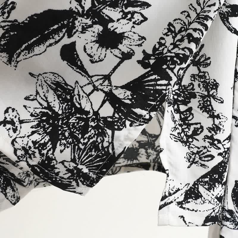 Set pigiama con stampa botanica monocromatica - image 6