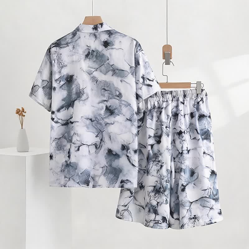 Set pigiama unisex con stampa effetto inchiostro - image 1