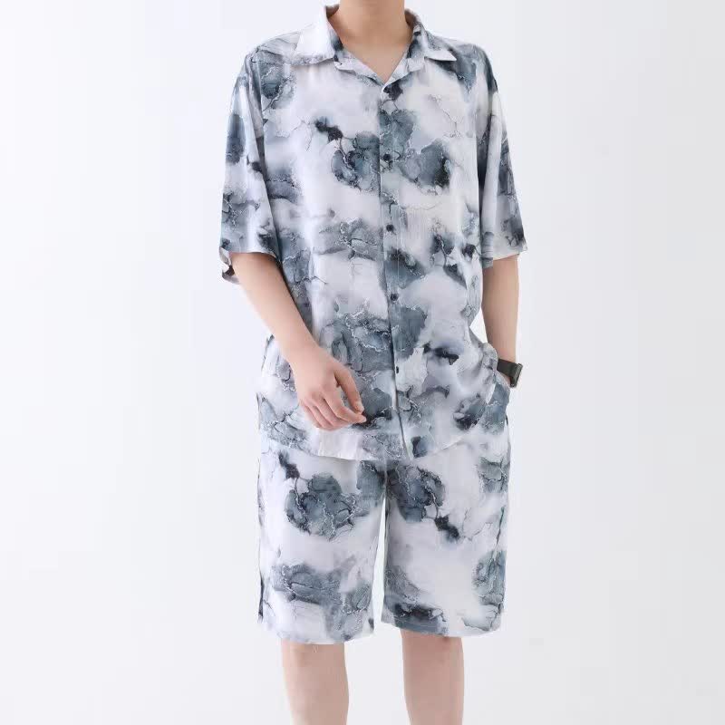 Set pigiama unisex con stampa effetto inchiostro - image 3
