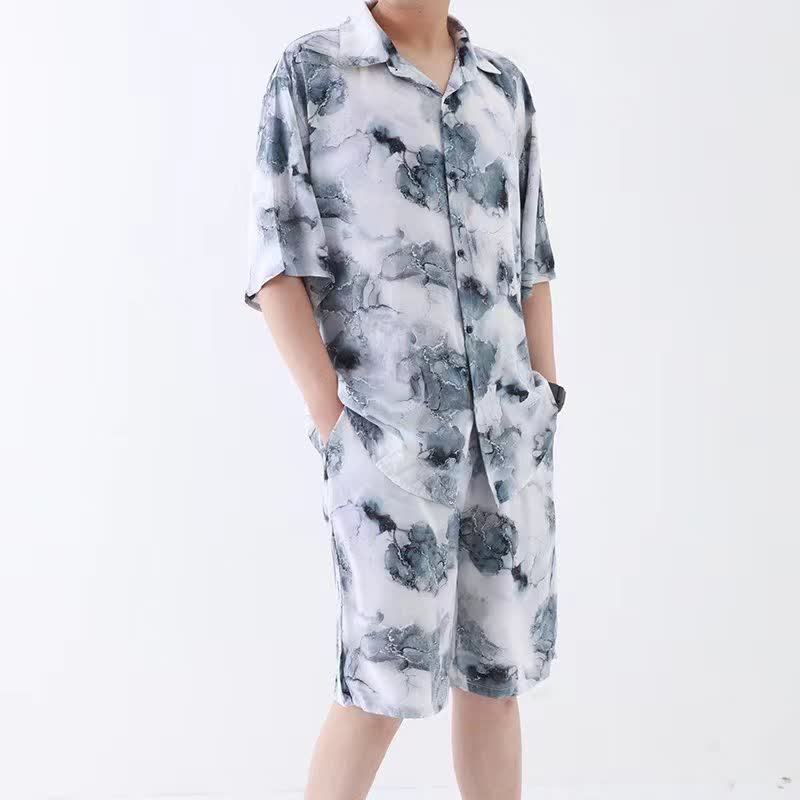 Set pigiama unisex con stampa effetto inchiostro - image 2