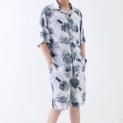 Set pigiama unisex con stampa effetto inchiostro - image 2
