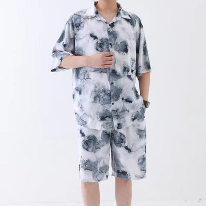 Set pigiama unisex con stampa effetto inchiostro - image 4