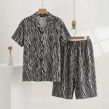 Set pigiama unisex in modal con stampa zebrata - Grigio - 3XL - image 0