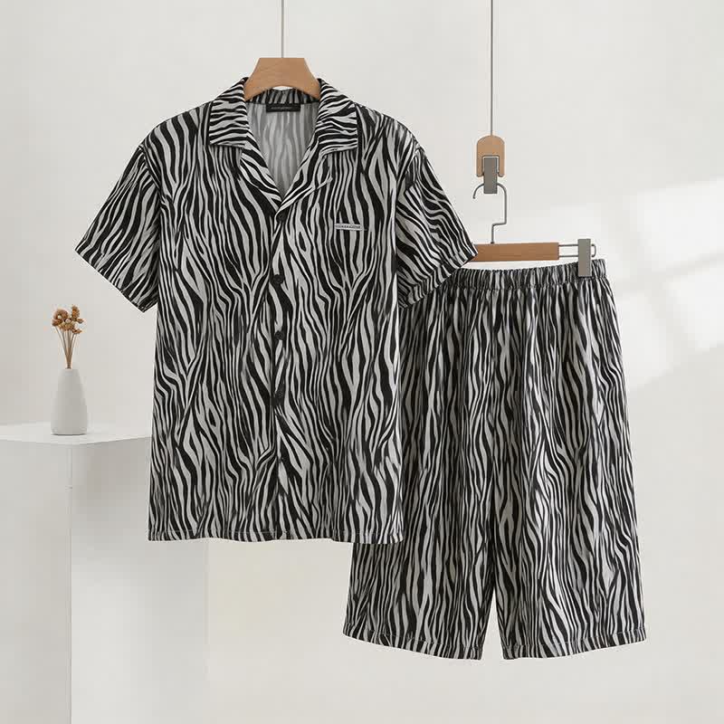 Set pigiama unisex in modal con stampa zebrata - Grigio - 3XL - image 0