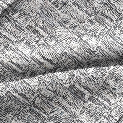 Set pigiama in cotone grigio con motivo astratto a linee. - image 6