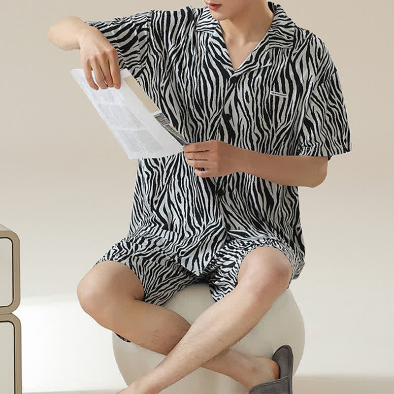 Set pigiama unisex in modal con stampa zebrata - image 1