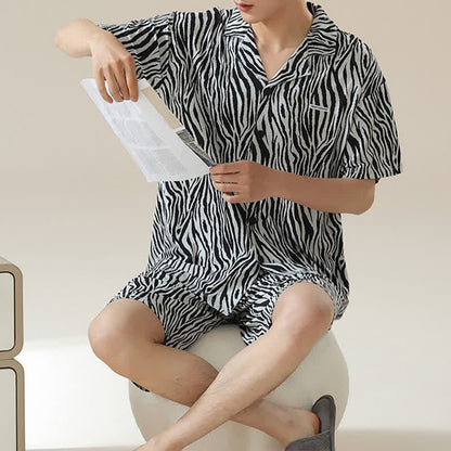 Set pigiama unisex in modal con stampa zebrata - image 1