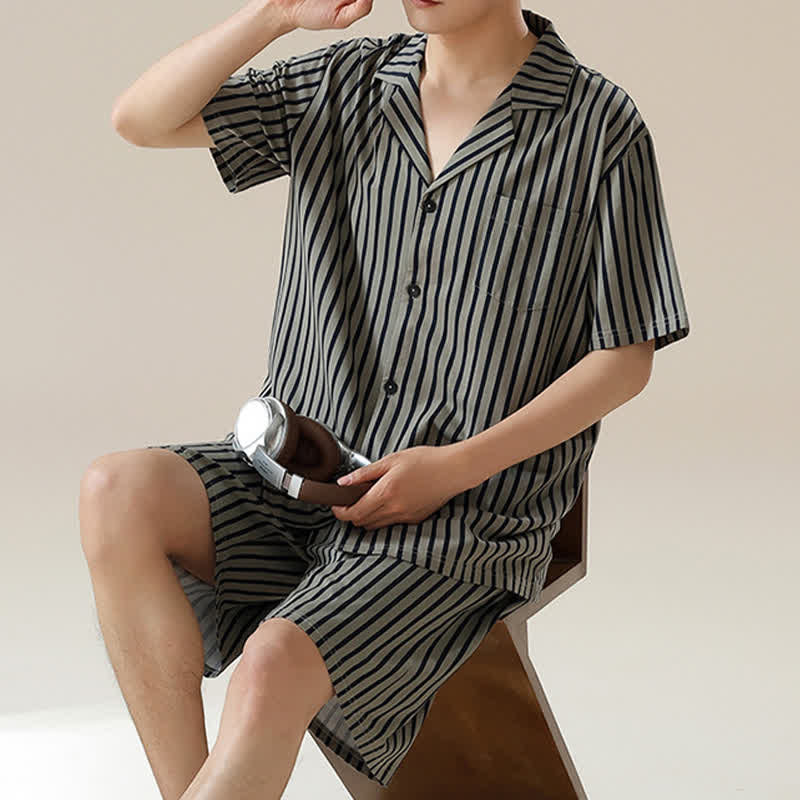 Set pigiama unisex a righe in modal - image 1