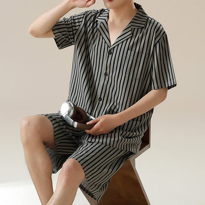 Set pigiama unisex a righe in modal - image 1