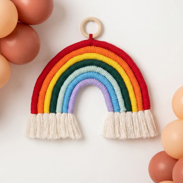 Arazzo da parete in cotone macramè arcobaleno in stile boho - Arcobaleno - image 0