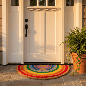 Tappeto antiscivolo in fibra di cocco con motivo arcobaleno per l'ingresso. - 39'' × 47'' - image 0