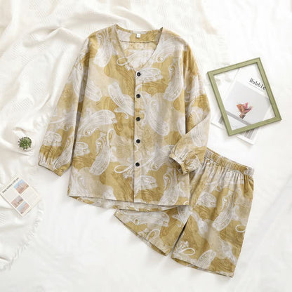 Completo pigiama con scollo a V e stampa paisley - image 1