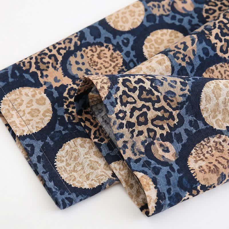 Completo da casa con stampa leopardata blu navy - image 7
