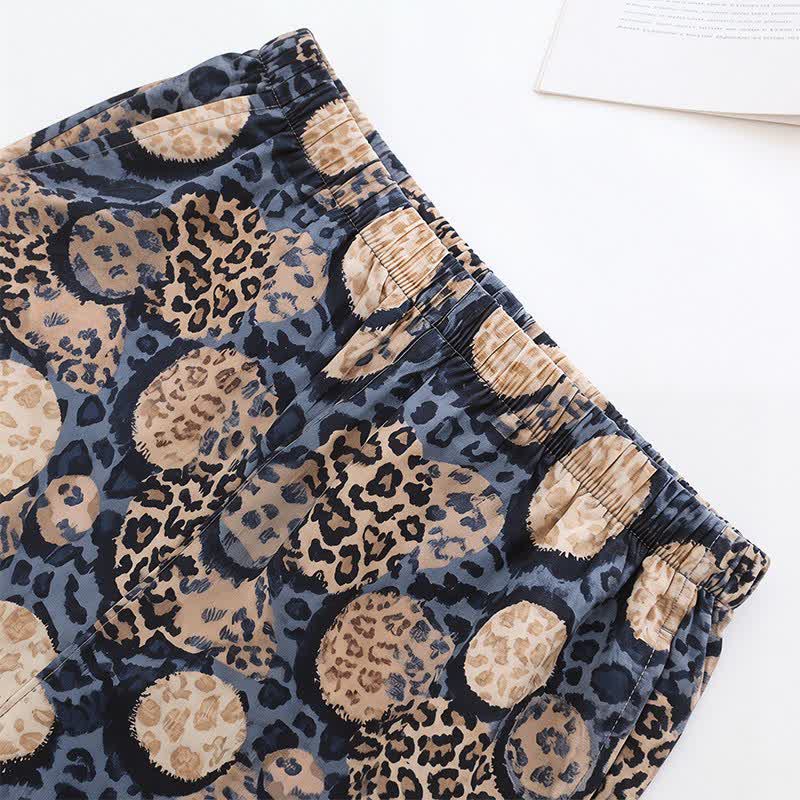 Completo da casa con stampa leopardata blu navy - image 6