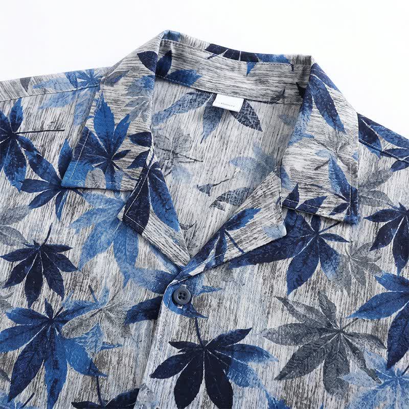 Set pigiama unisex con stampa a foglie blu - image 4