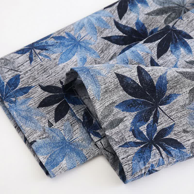 Set pigiama unisex con stampa a foglie blu - image 6