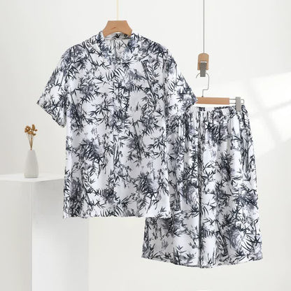 Set pigiama unisex con stampa bambù - Bianco - 5XL - image 0
