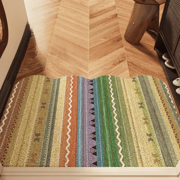 Tappeto d'ingresso antiscivolo a righe arcobaleno vintage - 35'' × 47'' - image 0
